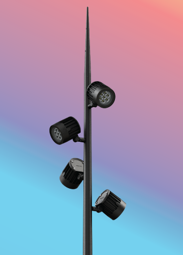 Click to view Ligman Lighting's  Odessa Cluster Spike Pole (model UOD-21XXX).